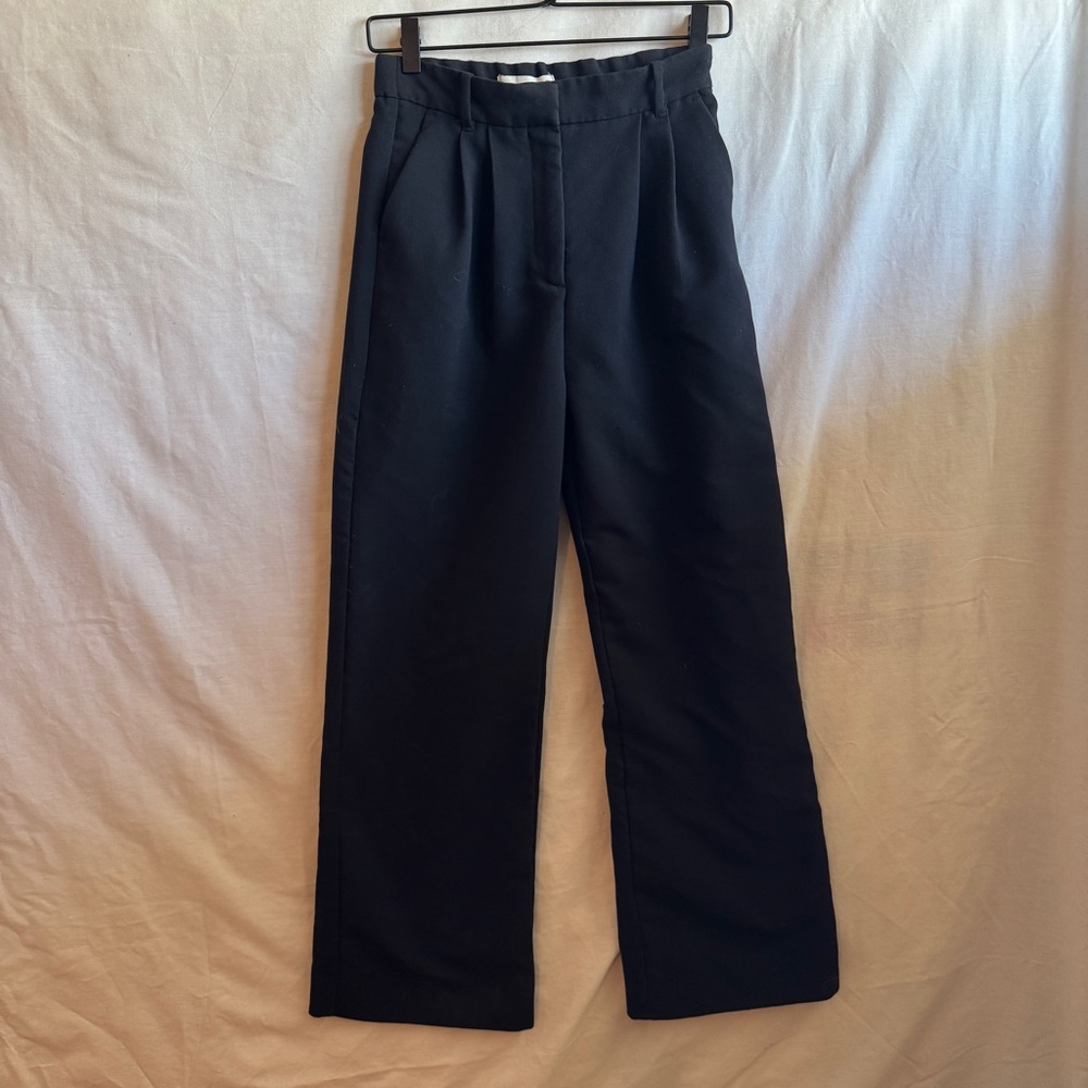 Abercrombie & Fitch Black Wide-Leg Trousers